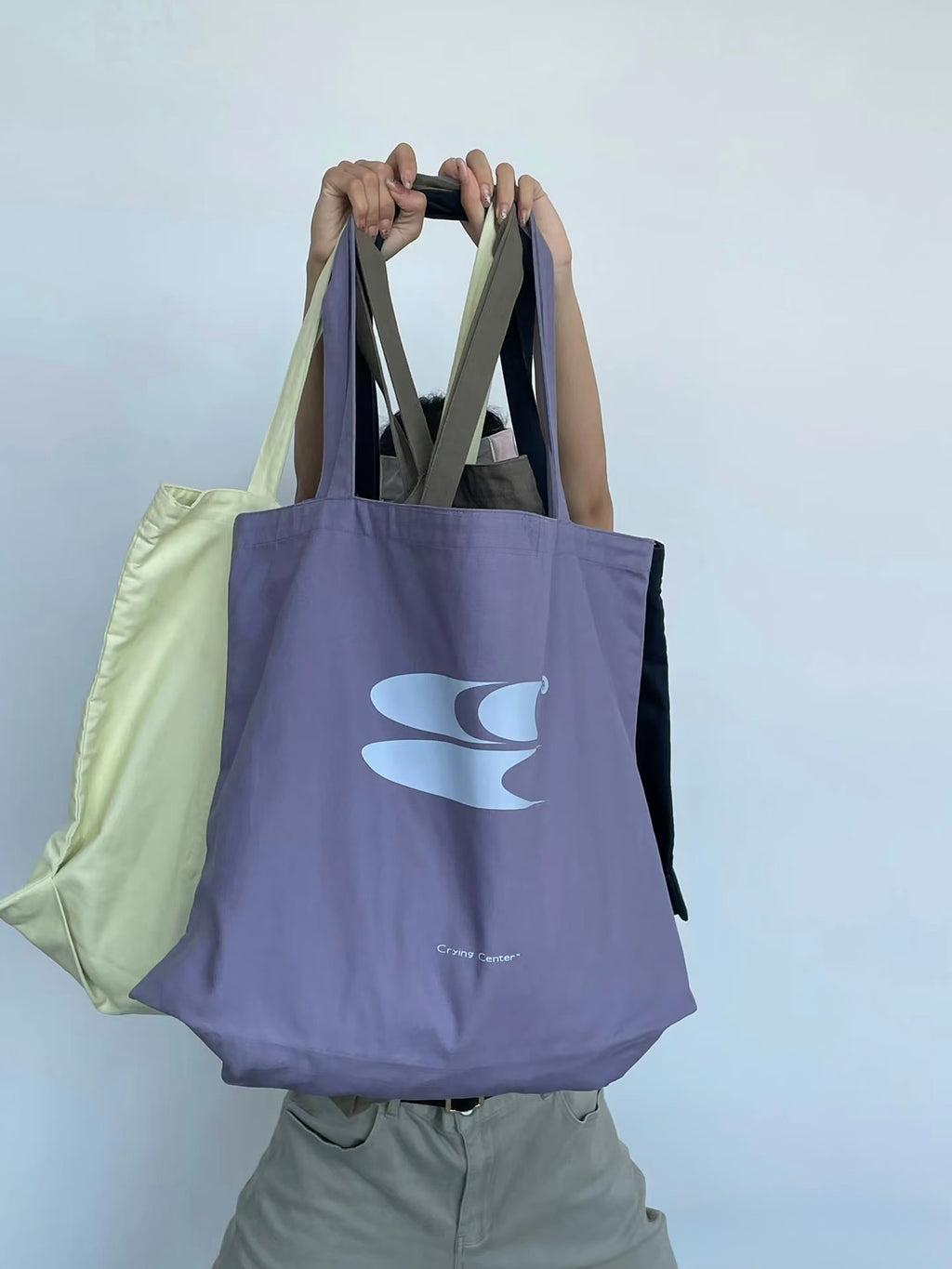 [cn | pre-order] crying center large logo tote bag