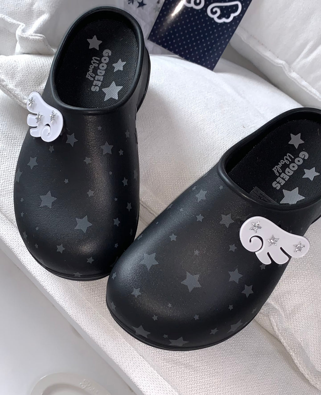 [cn | pre-order] goodbai goodees star fluffy clogs mules slip on shoes