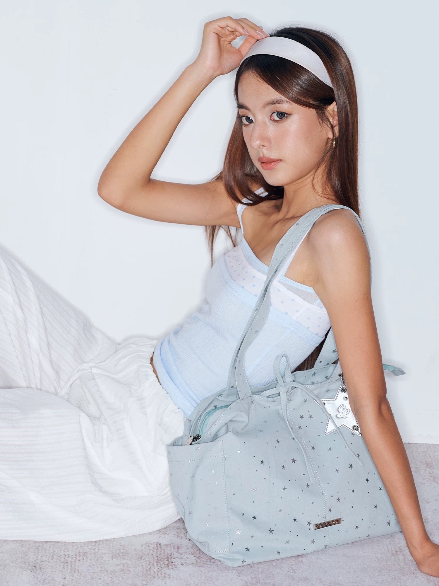 [cn | pre-order] girl's heart polka star canvas tote bag