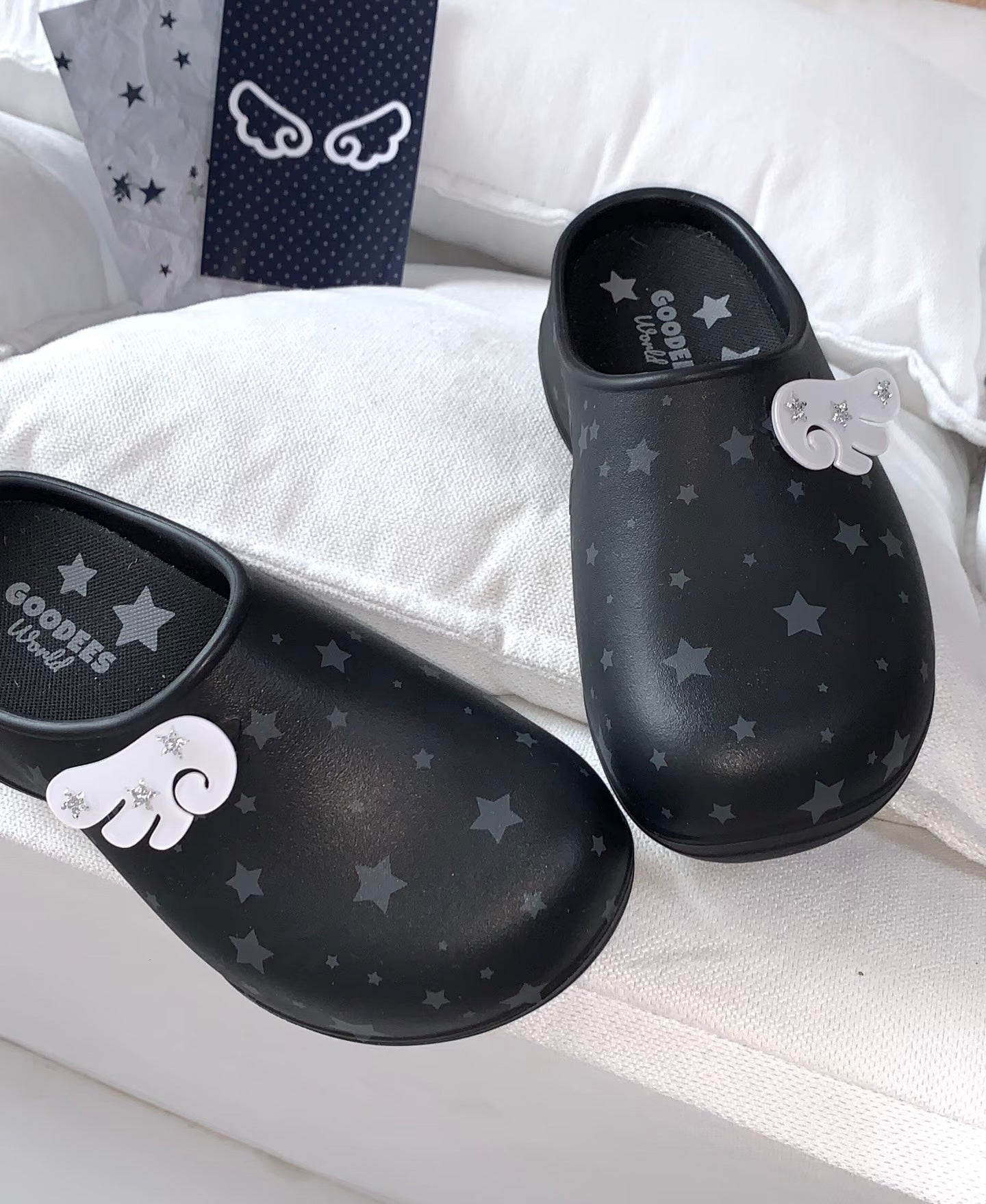 [cn | pre-order] goodbai goodees star fluffy clogs mules slip on shoes