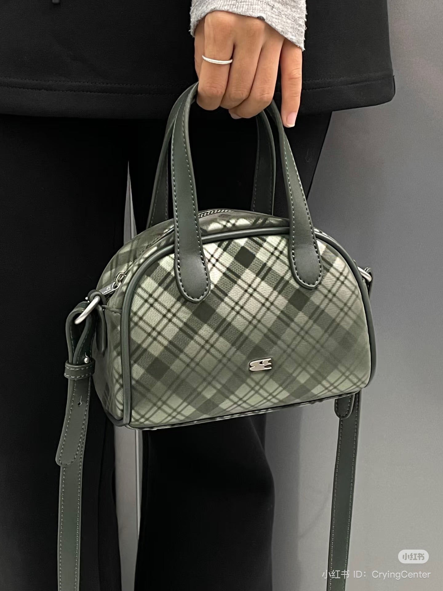 [cn | pre-order] crying center plaid boston mini bag