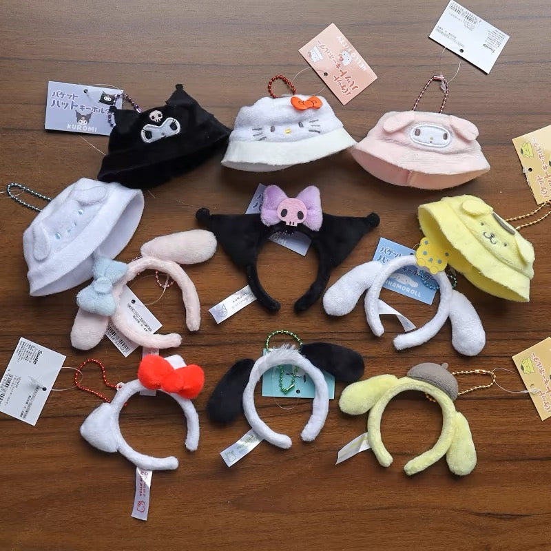 [cn | pre-order] sanrio characters hat keyring for 10 cm dolls