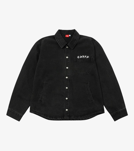 [kr | pre-order] faker denim shirt jacket - black