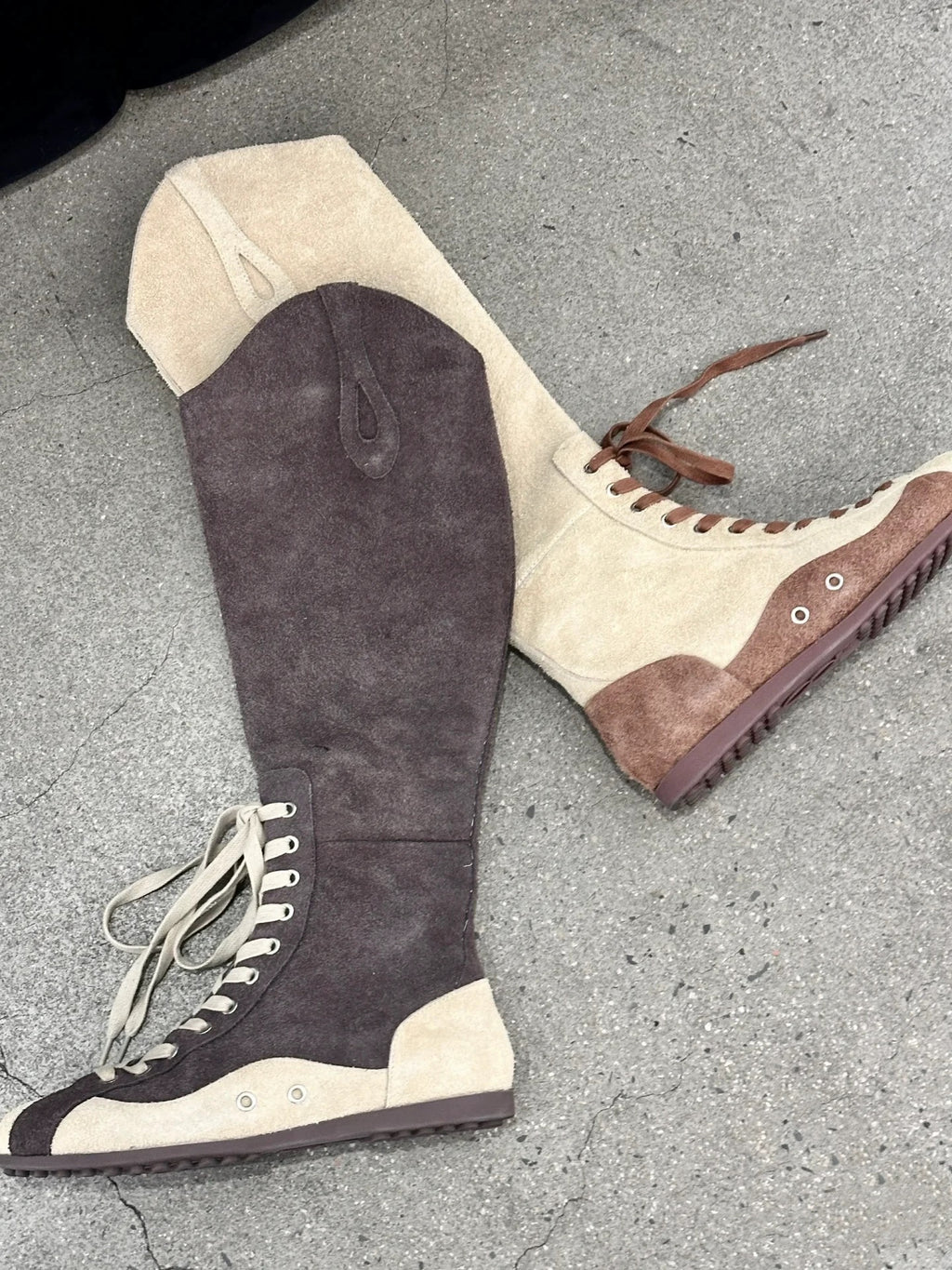 [cn | pre-order] sporty retro lace-up rider boots