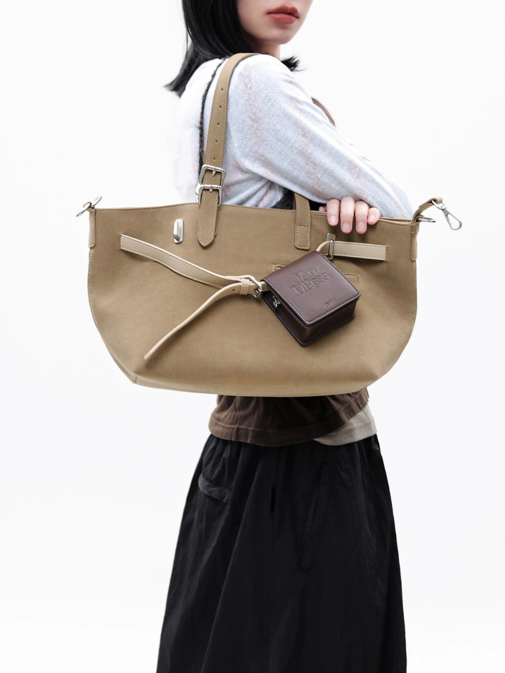 [cn | pre-order] jandress gallini velvet shoulder tote bag - medium size