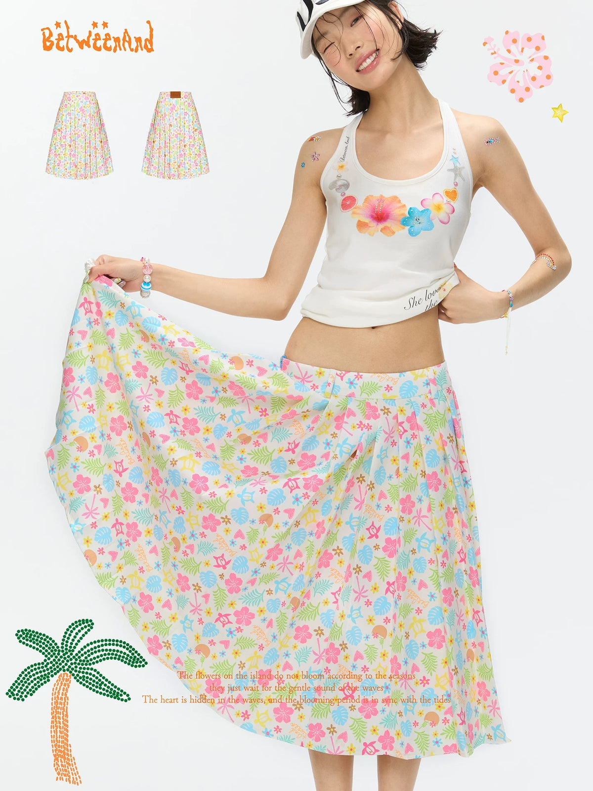 [BETWEENAND] summer dopamine pleated skirt