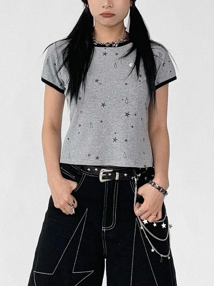 [innomood] tears star ringer tee