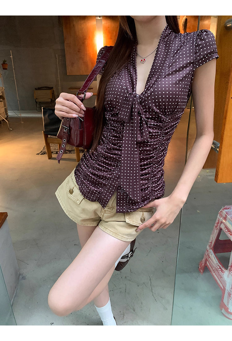 [SOF SELECT] polka ribbon top