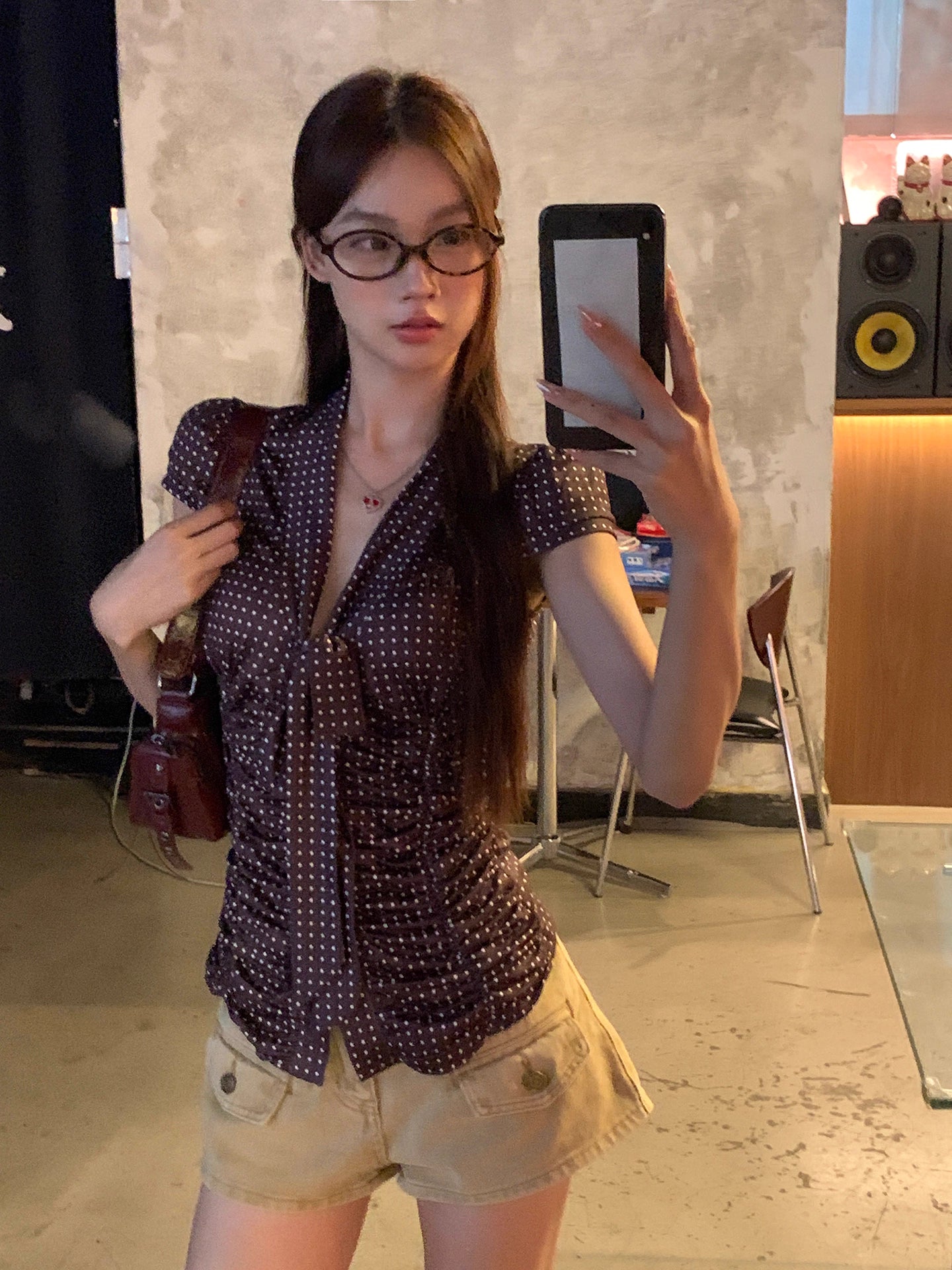 [SOF SELECT] polka ribbon top