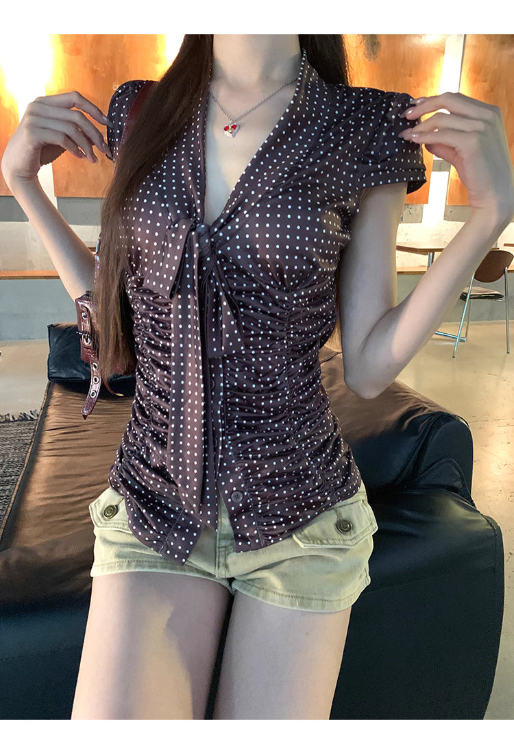 [SOF SELECT] polka ribbon top