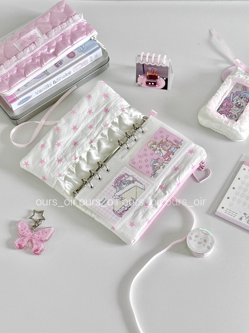 [cn | pre-order] ours oir heart quilted puff a6 half binder