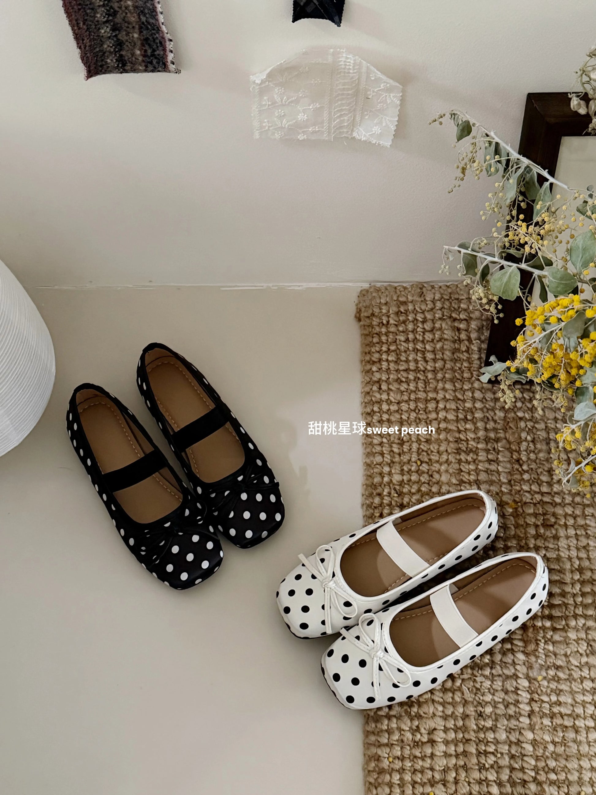[cn | pre-order] polka dot mary janes shoes