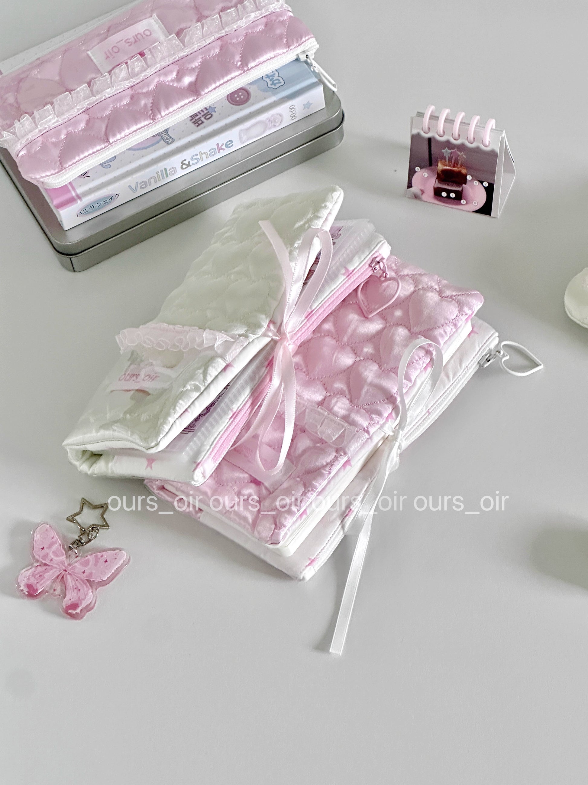 [cn | pre-order] ours oir heart quilted puff a6 half binder