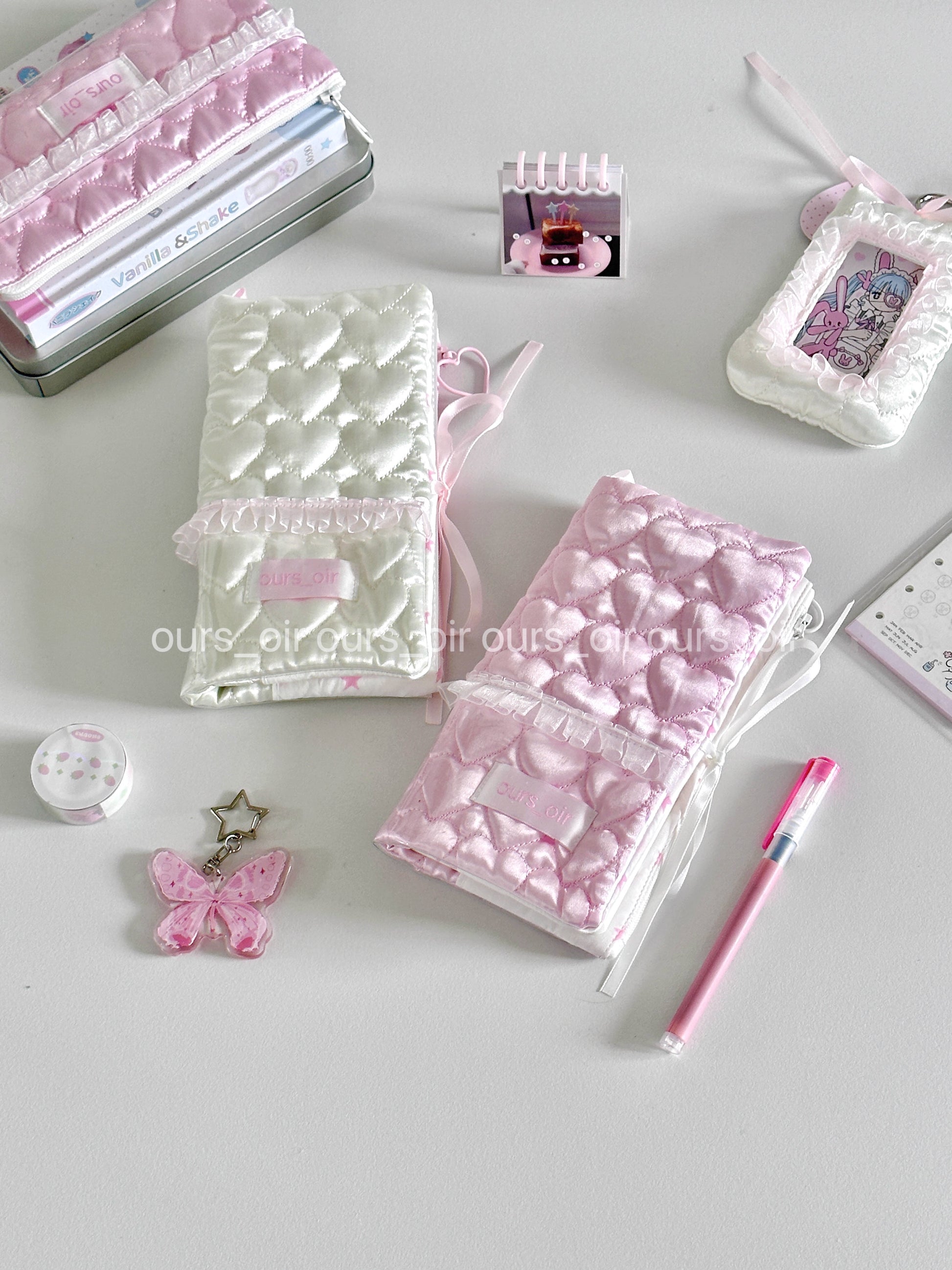 [cn | pre-order] ours oir heart quilted puff a6 half binder