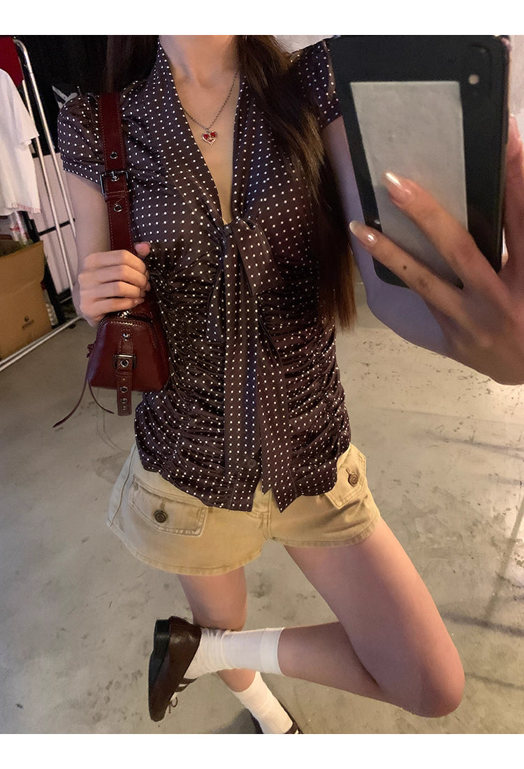 [SOF SELECT] polka ribbon top