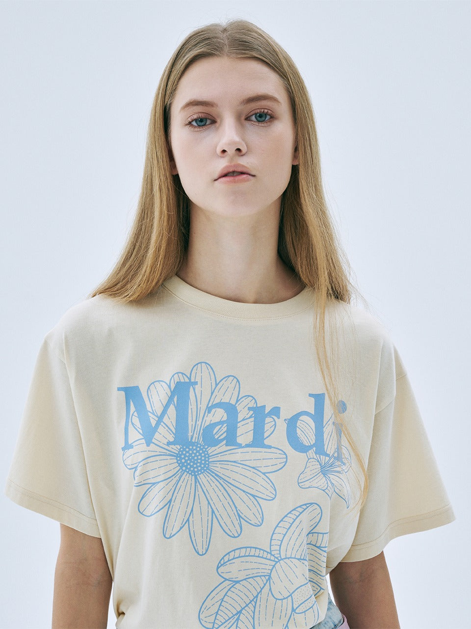 [MARDI MERCREDI] t-shirt triple flower - butter ash blue