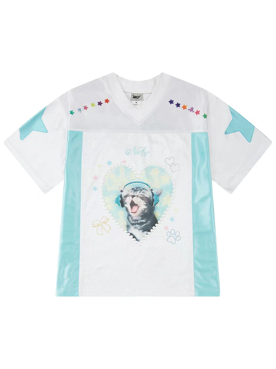 [NELY] kitty rabbit coquette jersey sports shirt