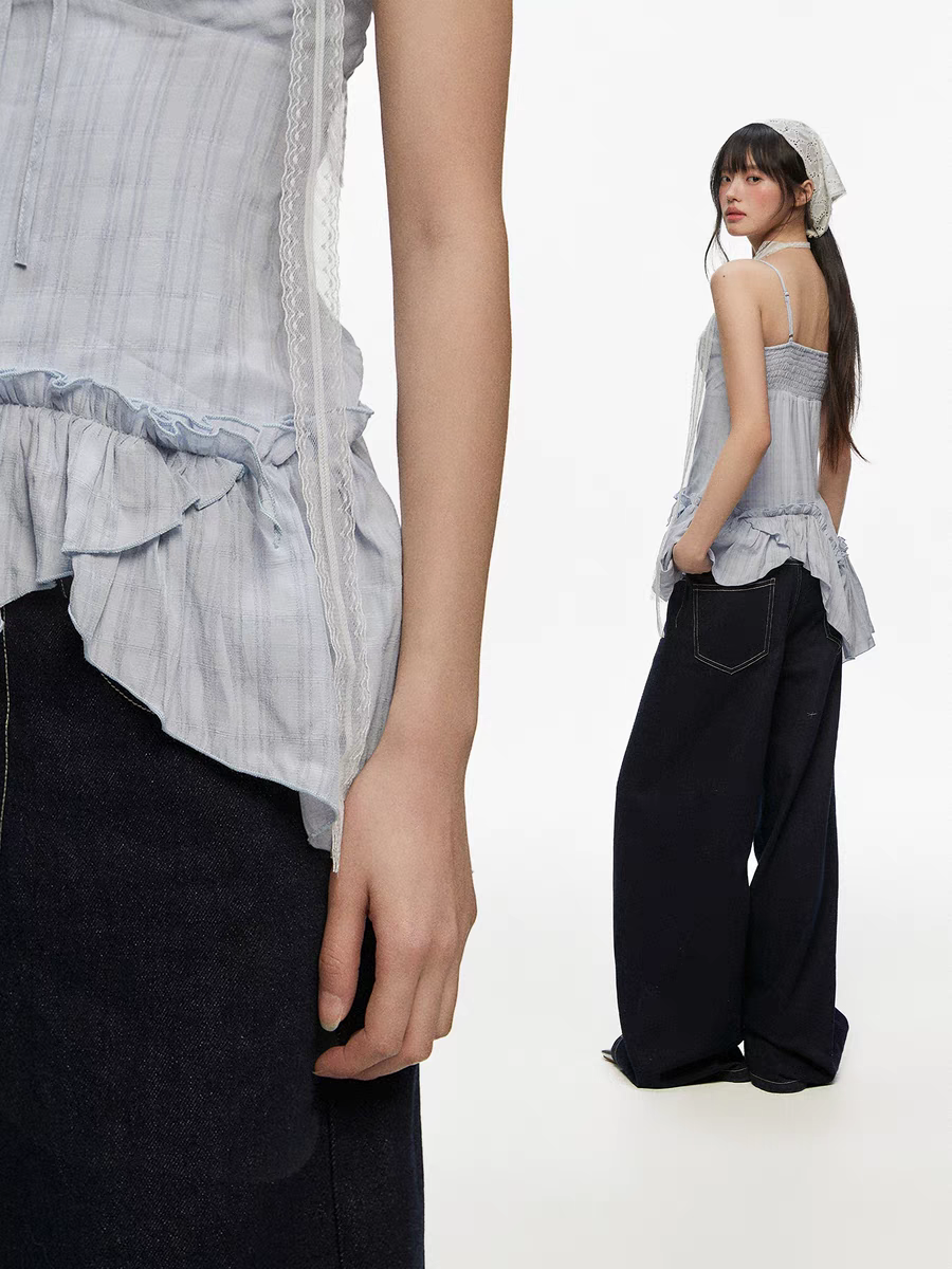 [CyNi] irregular spaghetti dress top