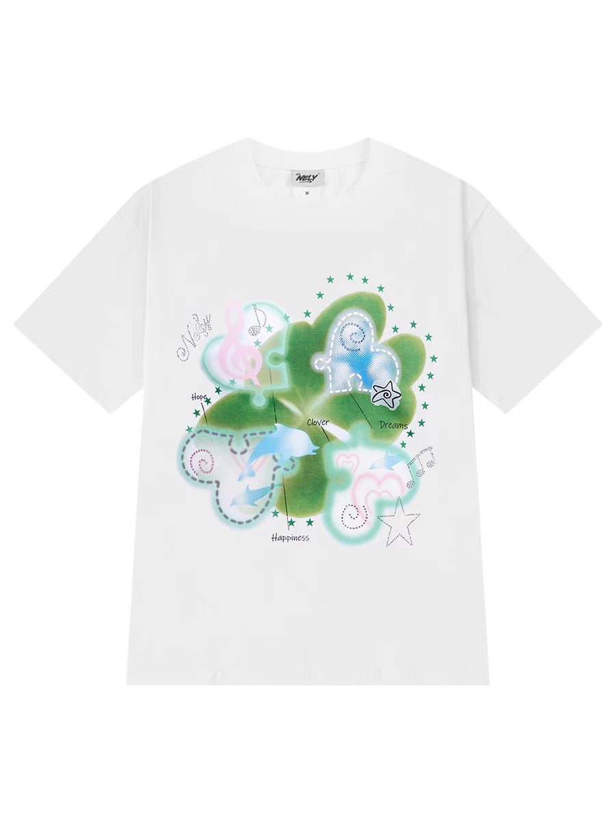 [NELY] four leaf clover lucky shirt