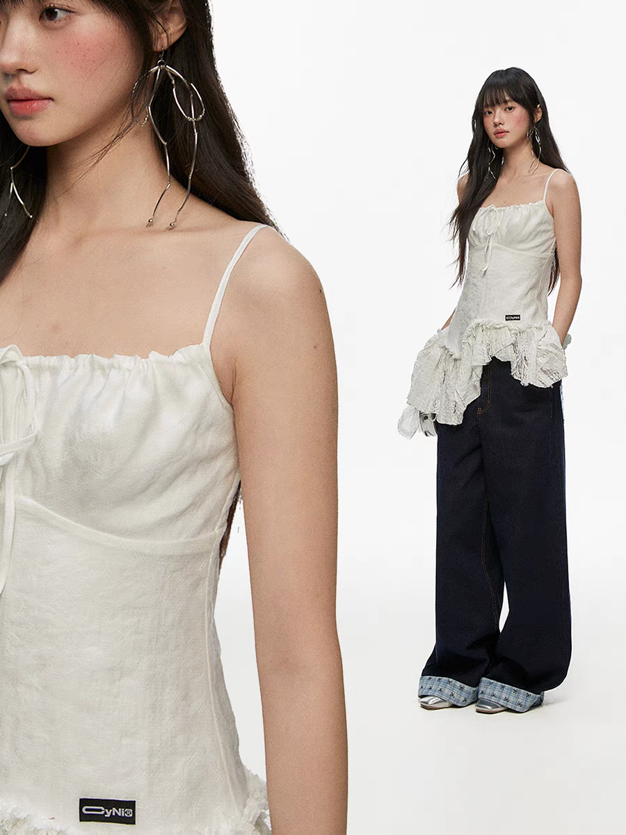 [CyNi] irregular spaghetti dress top
