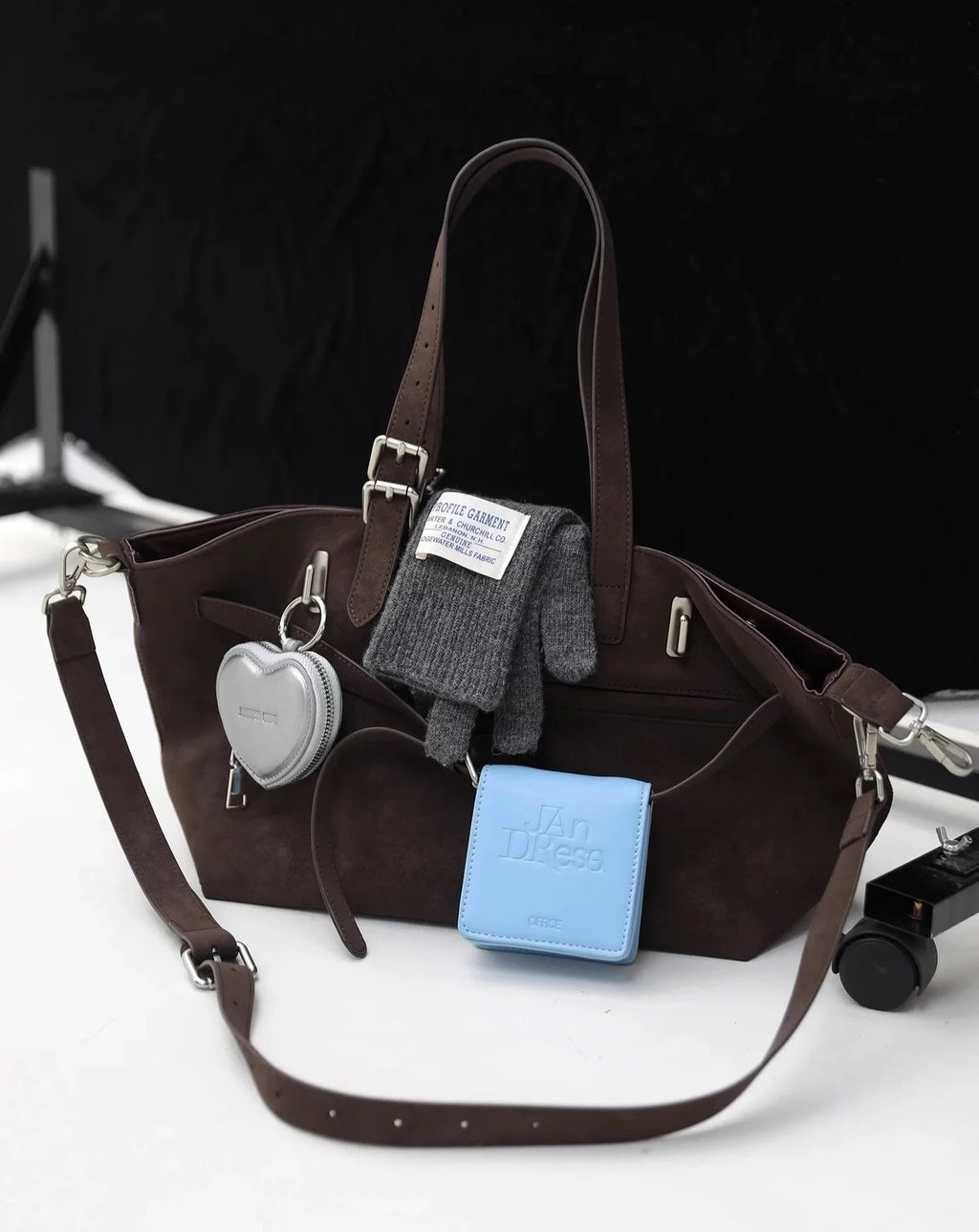 [cn | pre-order] jandress gallini velvet shoulder tote bag - large size