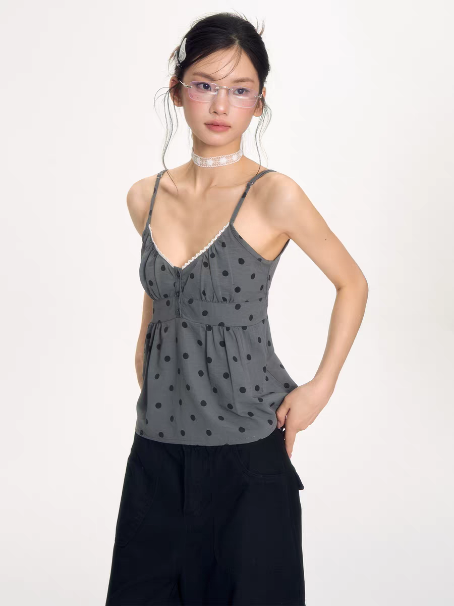 [NECYSTUDIO] polka camisole top