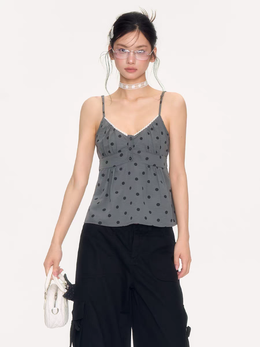 [NECYSTUDIO] polka camisole top
