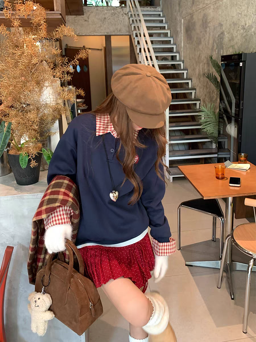 [CCKOK] polka pleated mini skirt
