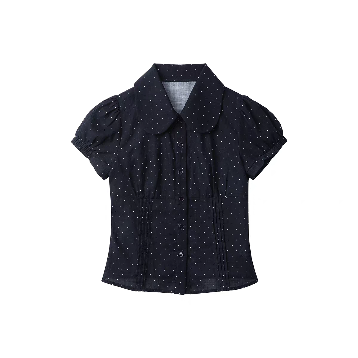 [NECYSTUDIO] polka dot puff sleeve shirt, tank top, short, skirt